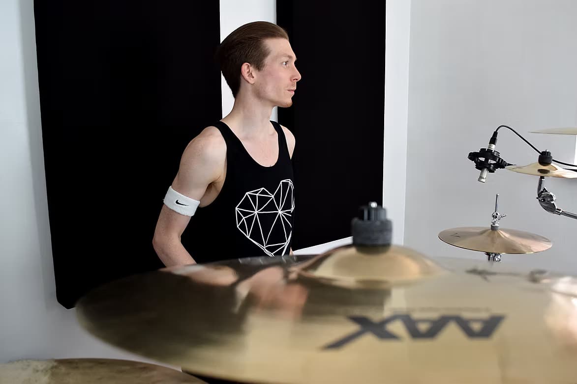 louis sellers with drumset